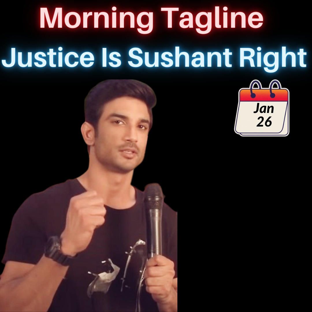 Kriddha_Pro's tweet photo. Justice Is Sushant Right -Morning Tagline 
@withoutthemind https://t.co/ZnqX2Tpqtk