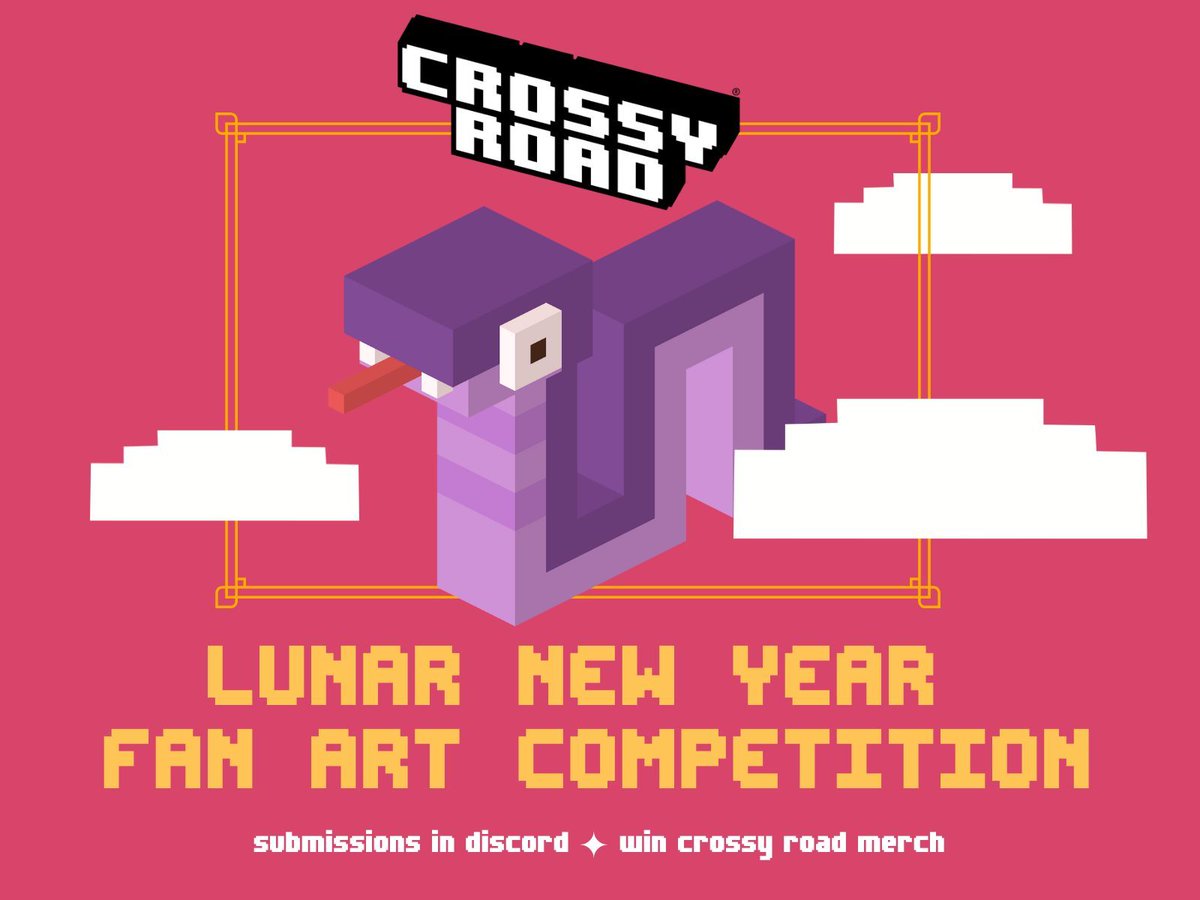 Have you submitted your Wood Snake fan art yet? 🐍

Don’t let this Lunar New Year pass you by! There’s only ⏳ 48 hours left ⏳ to join our Fan Art Competition.. 

Head over to the Crossy Road Central Discord to submit your entries! 🎨 
discord.gg/crossyroadcent…