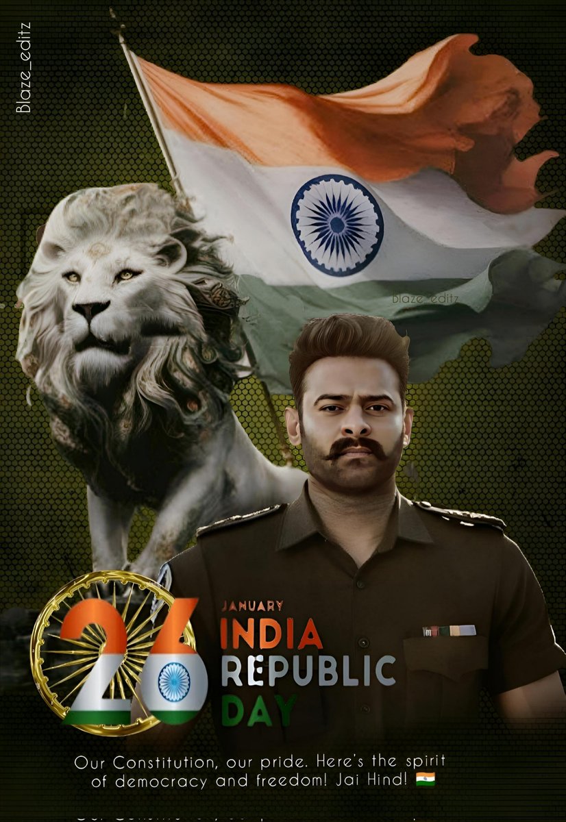 blaze_editz01's tweet image. Together, let's create an India of our dreams this Republic Day! 🇮🇳Jai hind!#Prabhas #PrideOfIndia #RepublicDay