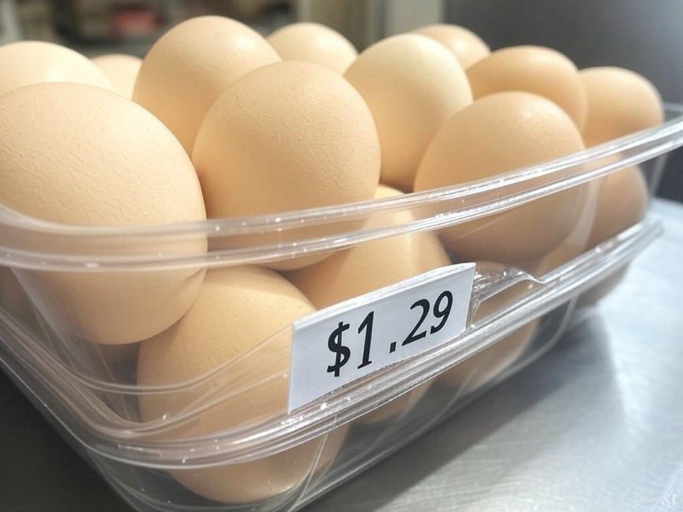 they tried to post an ai image to prove that egg prices went down lmaoooo