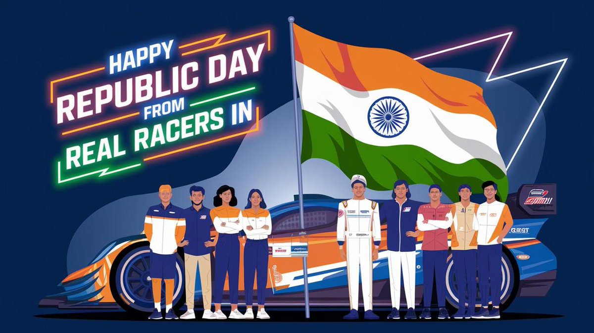 Real_Racers_In's tweet photo. 🇮🇳 Happy Republic Day, India! 🇮🇳
Real Racers IN celebrates the pride, unity, and progress of our great nation.
Let’s race towards a brighter tomorrow together! 
Jai Hind!
🌐 https://t.co/WP2QM4kvpu
#RepublicDay2025 #RealRacersIN #UnityInDiversity #IndianGaming #ThalapathyVijay𓃵 https://t.co/gbC5atwf7y