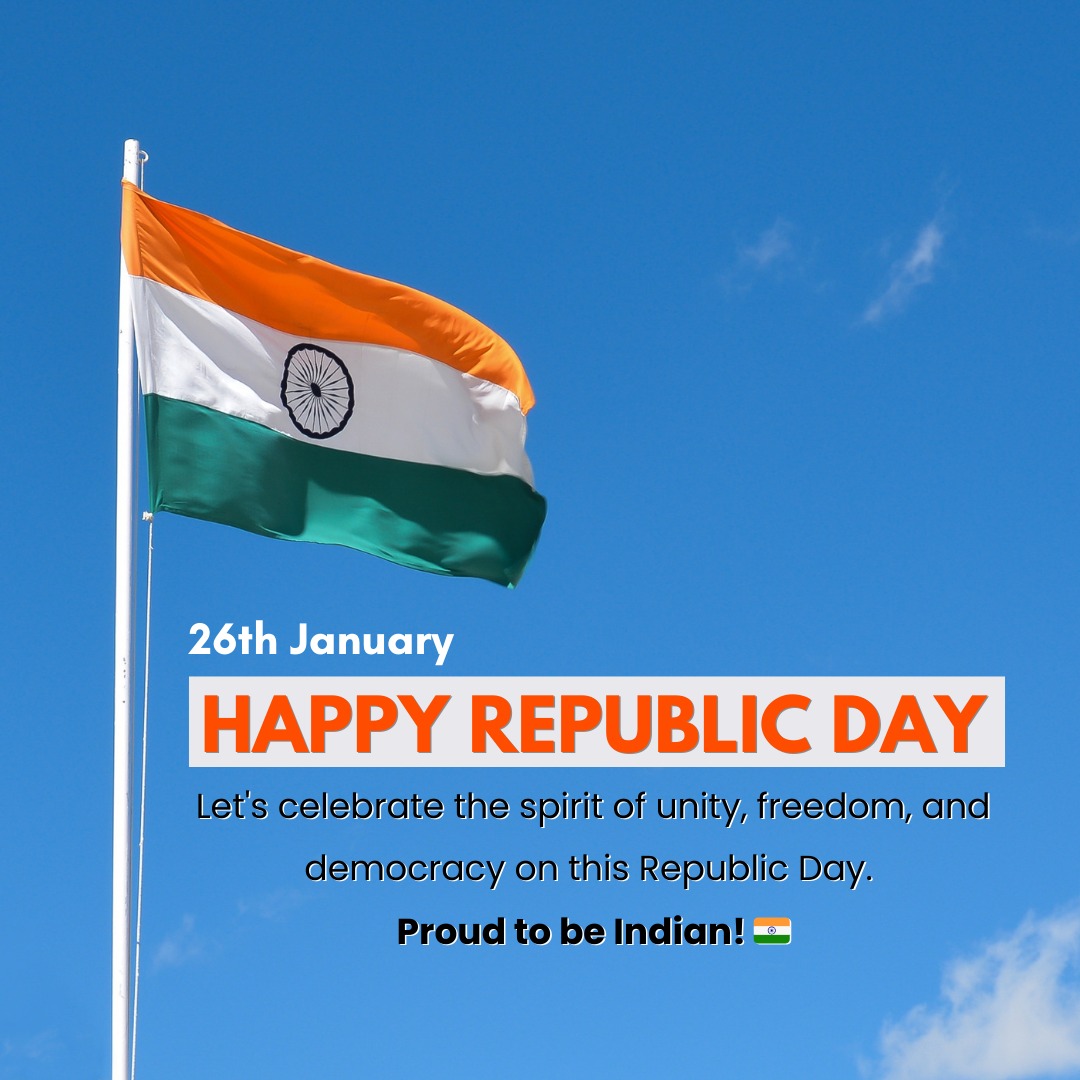 Saluting the Constitution that unites us all! 🇮🇳 Let's celebrate the spirit of democracy and patriotism this #RepublicDay. #JaiHind