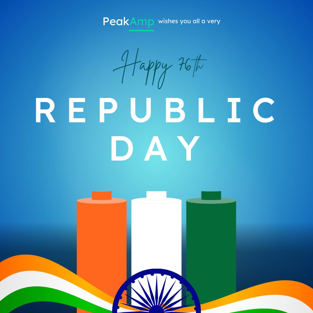 peakampofficial's tweet photo. The peakAmp team wishes you all a very Happy 76th Republic Day!🇮🇳

#republicday #india #batteryrecycling #sustainability #circulareconomy https://t.co/LgtiuIFya3