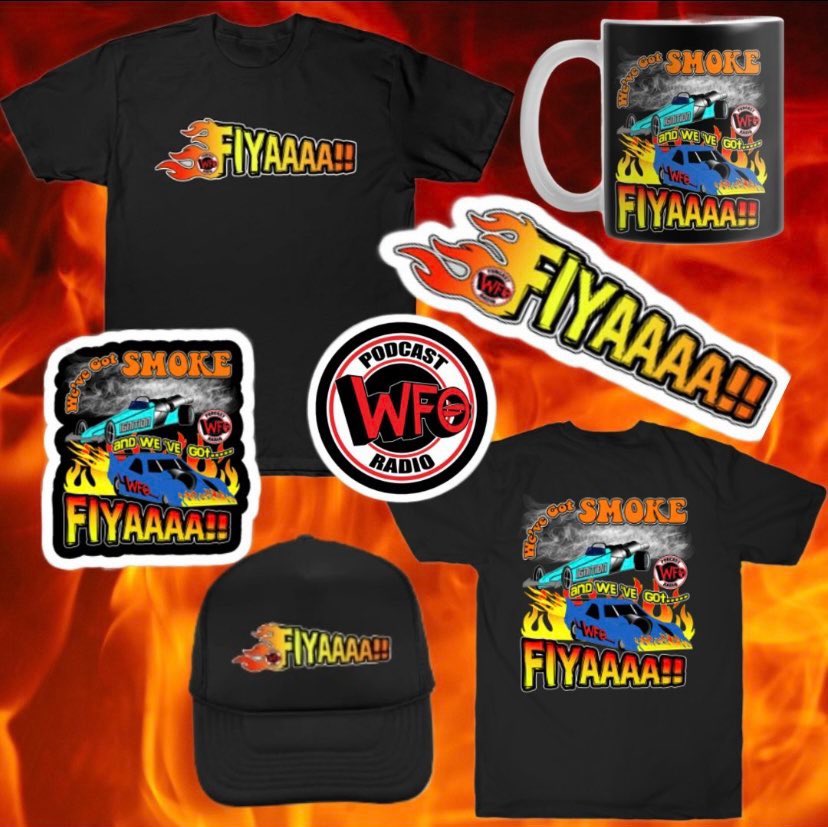 nhragal007's tweet photo. 🔥🔥Fan of @WFORadio & Jet Cars? Limited time. Don’t miss out. Now is a GREAT time to grab that #FIYAAAA🔥T-Shirt for as low as $17! It’s colder now maybe grab a hoodie or a hat! ALL of the #WFO merch is on sale! #JetCars #dragracing #sale Check it out! ➡️ https://t.co/3Hx8BMuAep https://t.co/WmMO0dZ0mG