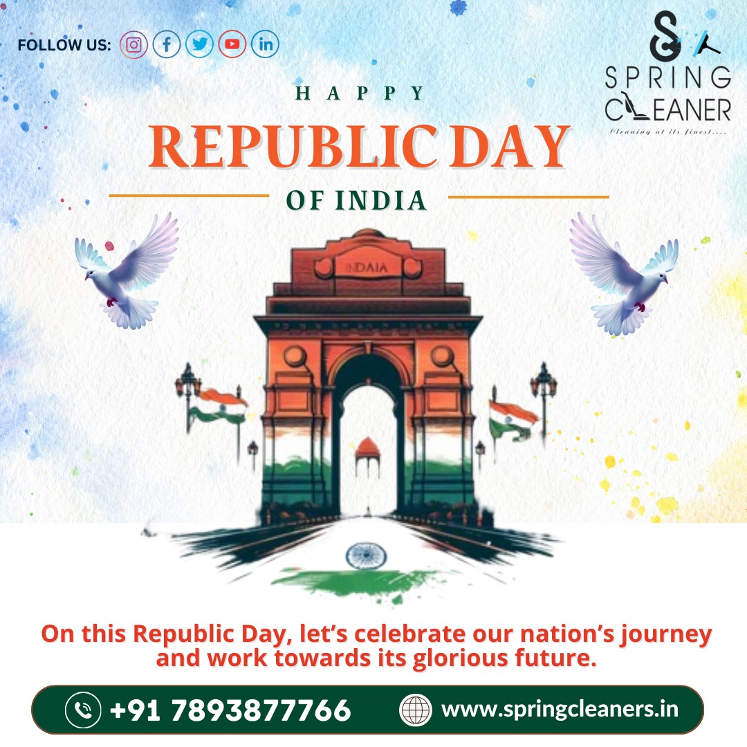 SpringCleanerr's tweet photo. Let’s celebrate the spirit of unity, democracy, and progress this Republic Day! 🎉

📞 Contact us: +91 7893877766
🌐 Visit: https://t.co/QinSuYK11C

#RepublicDay2025 #HappyRepublicDay #IndiaGate #Patriotism #UnityInDiversity #CleanIndia #GreenIndia #SpringCleaner #Cleaning https://t.co/NzgAzRCXRP