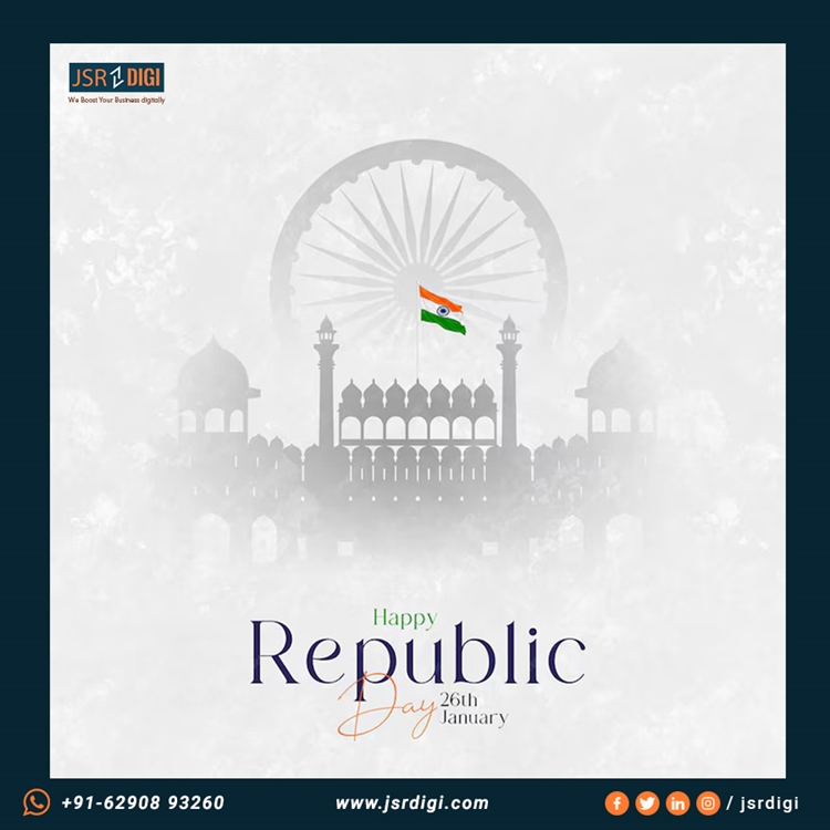 jsrdigi's tweet photo. On this Republic Day, let us celebrate the spirit of freedom and democracy. Wishing you a day filled with pride and patriotism! Jai Hind!

 #JaiHind #proudtobeindians #indiarepublicday #UnityInDiversity
#IndianPride #webdesign #webdevelopment #digitalmarketing #amazonmarketing https://t.co/bSGUeFv2ui