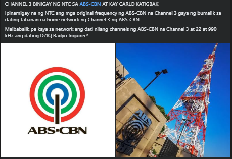 DemRepPinas's tweet photo. Although we are happy for this Development. Franchise is still needed.

#IbalikAngABSCBN https://t.co/TimVSuVsBv