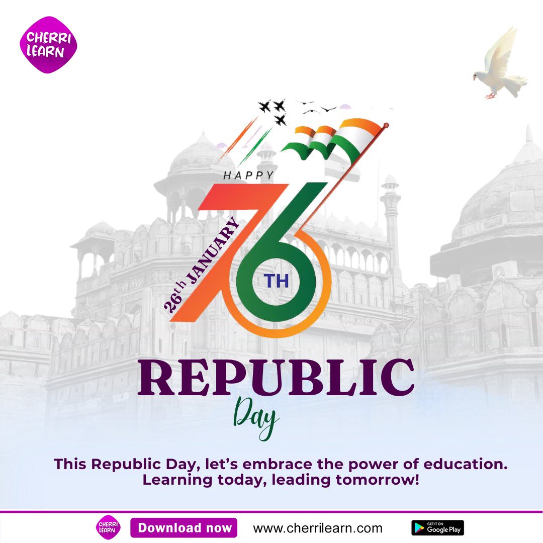 cherrilearn's tweet photo. On this Republic Day, let’s challenge ourselves to create a future where learning empowers every individual. 🇮🇳
Together, we can shape tomorrow’s leaders today! #RepublicDay #EmpowerThroughLearning #FutureLeaders #ChallengeTheNorm https://t.co/ohobhWcKVR