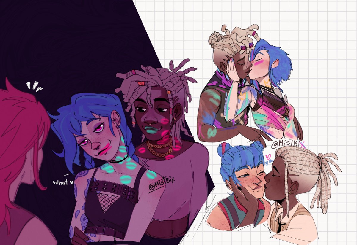 ジンクス(リーグ・オブ・レジェンド) 「timebomb kissing compilation real not cl」|jupi - commissions openのイラスト
