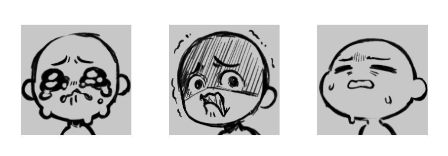 snuzuzu's tweet photo. been a rough start to 2025 😮‍💨 have some emote doodles https://t.co/OmWURIBWzm
