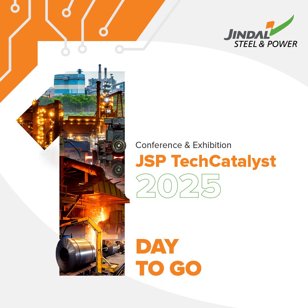JindalSteel_In's tweet photo. The wait is over. The stage is set for discussions defining the next big thing in the steel industry. #JSPTechCatalyst starts tomorrow. https://t.co/2RKvVm1tCm