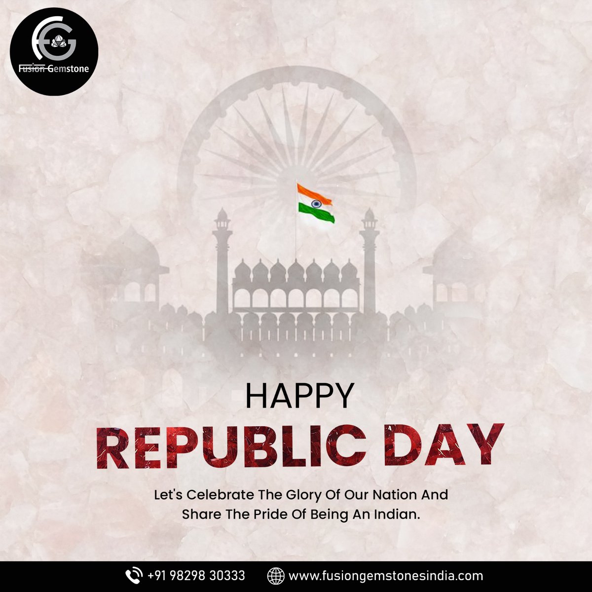 fusiongemstone's tweet photo. We wish you a Happy Republic Day! Let’s honor the pillars of our great nation.

#republicday #happyrepublicday #jaihind #proudindian #unityindiversity #indianconstitution #indiaforever #celebratefreedom #jaibharat #tricolor https://t.co/R4tihdPnxf