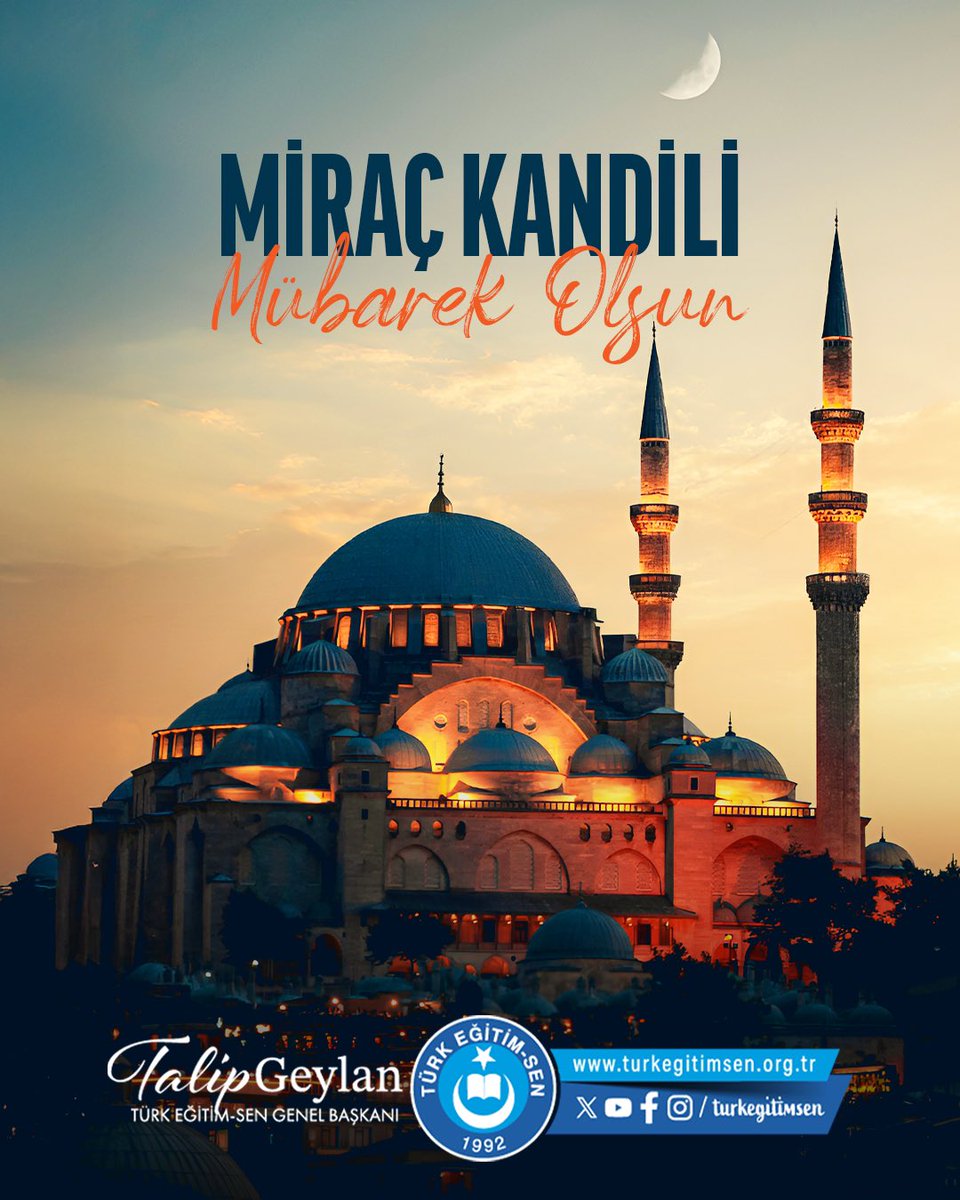 İnsani değerlerimizin yükselişine vesile olması niyazıyla tüm inananların Miraç Kandili’ni kutluyorum.