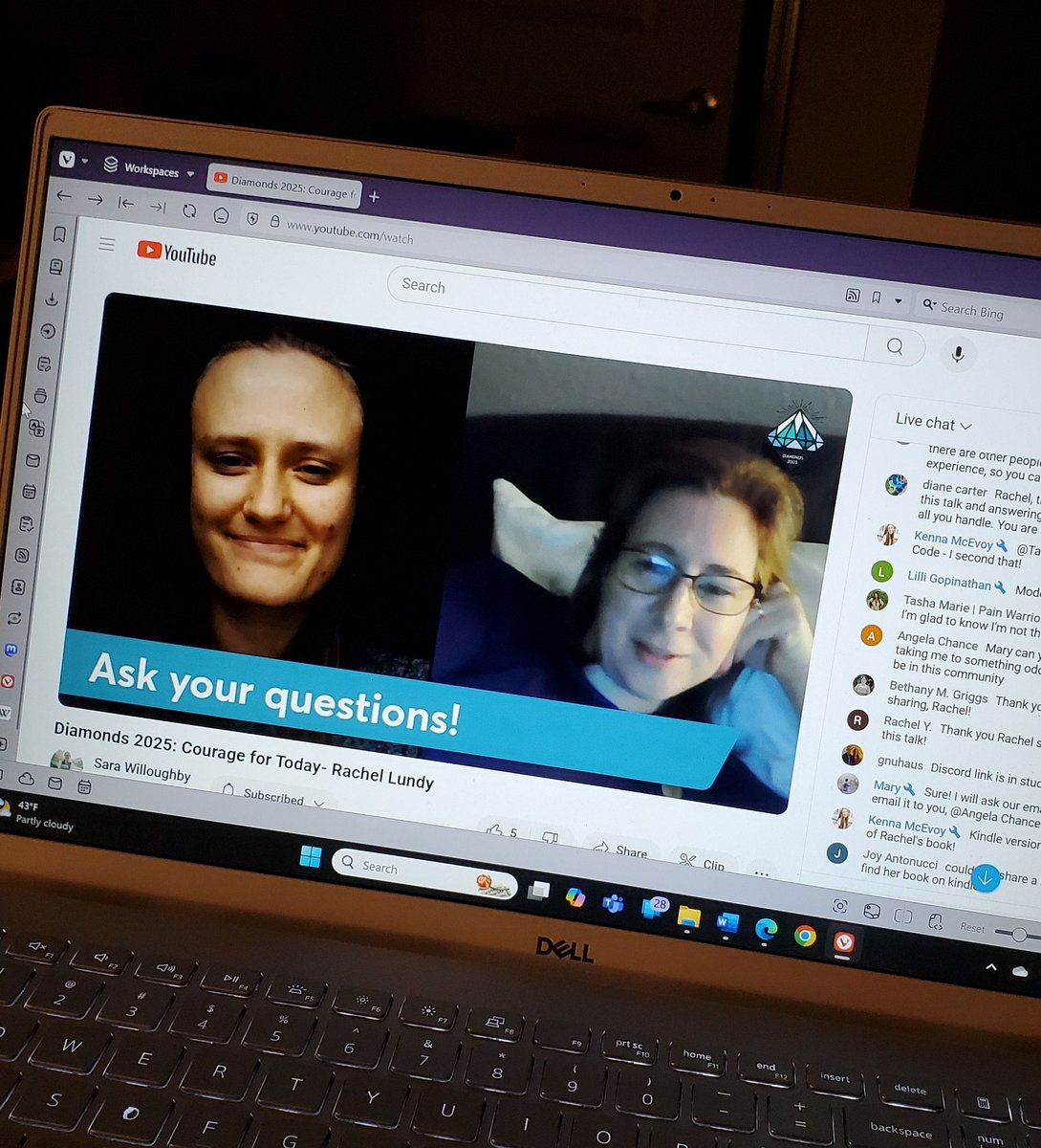 RachelELundy's tweet photo. It is always a blessing to speak at the @diamonds_conf. This year I had to show up from bed for my live Q&amp;A. But I praise the Lord for His sustaining grace, and I'm thankful that I could show up, even with weakness and fatigue and brain fog. https://t.co/Tu1Cs6CHWc