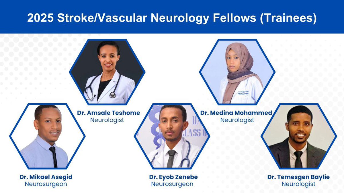 Congratulations 🎊🎉 to Dr. Yodit and Dr. <a href="/Samuel_M251/">Samuel M</a> on graduating from a #UnitedStates based program and becoming #stroke &amp; #vascular neuro sub-specialists! 

2023: 3 stroke sub-specialists graduated
2024: 2 stroke sub-specialists graduated
2025: 5 stroke fellows enrolled!