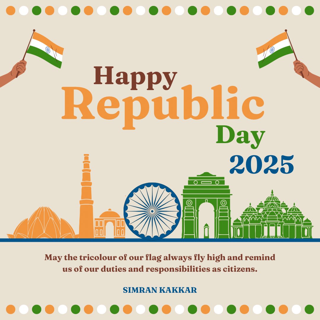simrankakkar7's tweet photo. #HappyRepublicDay2025 #RepublicDayIndia #JaiHind 🫡 🇮🇳 https://t.co/6vLPRqzoGj