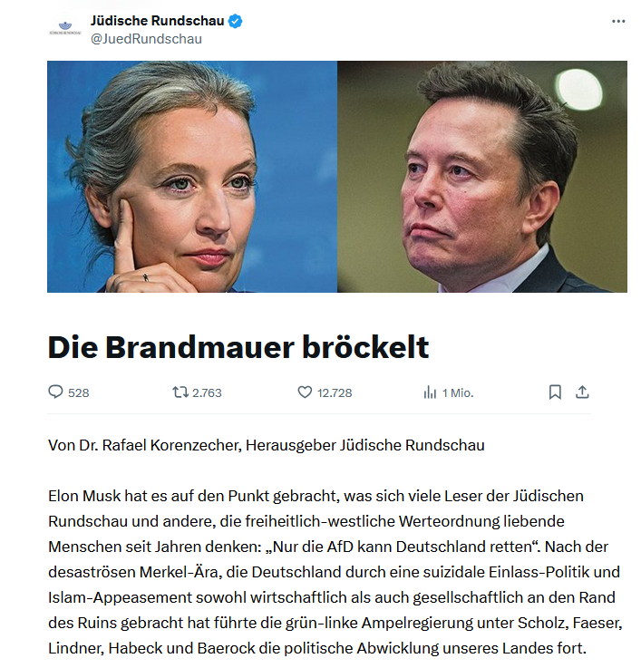 <a href="/TiloJung/">Tilo Jung</a> Unterdessen die <a href="/JuedRundschau/">Jüdische Rundschau</a> 😶
Anspielungen auf Orwell helfen nicht mehr, den Irrsinn zu erfassen. Wir sind drüber.