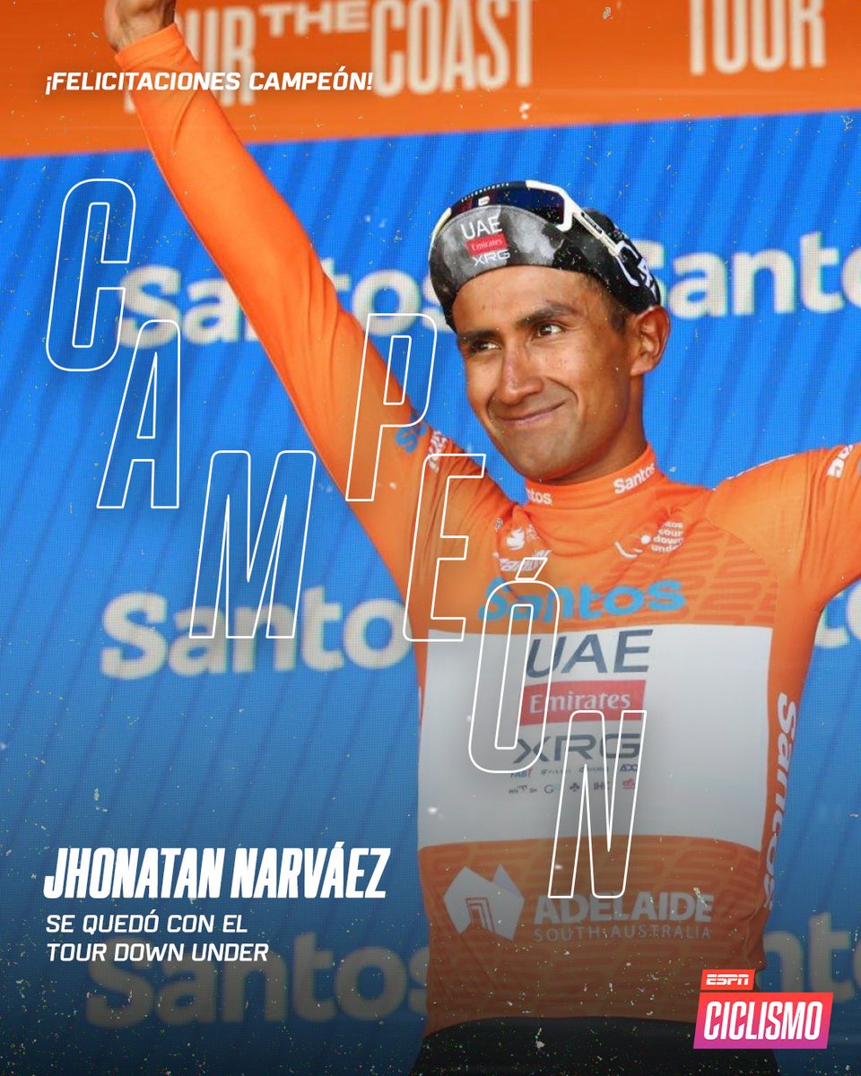 EL PRIMER GANADOR DEL CALENDARIO WORLD TOUR 2025 ES JHONATAN NARVÁEZ 😍

El Lagarto se quedó con la clasificación general del #TourDownUnder, mientras que Sam #Welsford ganó la última etapa.
