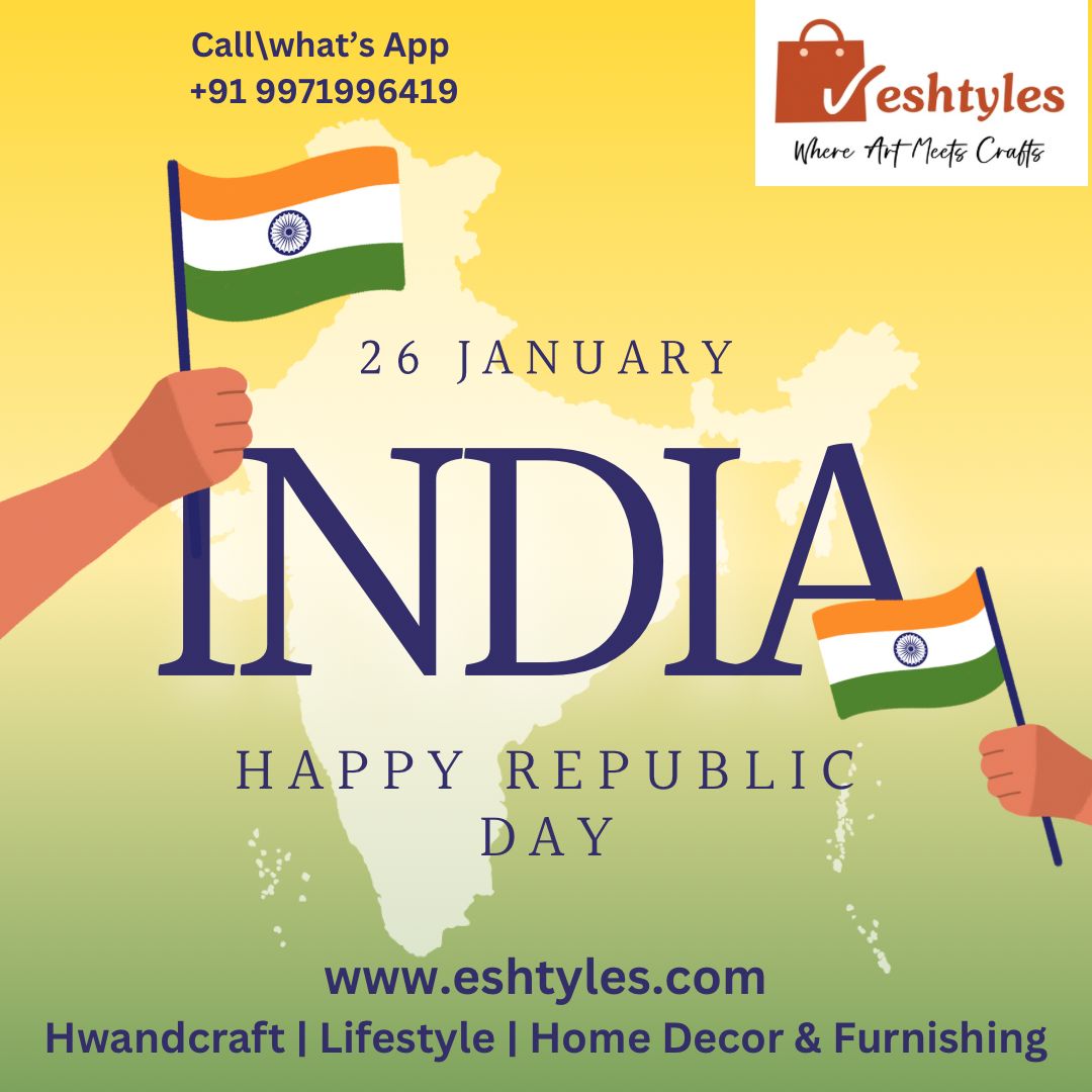 eshtyles's tweet photo. Happy Republic Day 🇮🇳 
Last day of 15% Discount on handcrafted Products 
Orders 🛍️- https://t.co/r1ixe0z1OM | +91 9971996419
#eshtyles #republicday #republicdayindia #republicdaysale #handcrafted #smallbusiness #startup #startupindia #india #meraindia #ladiesbags #homedecor https://t.co/DM5alCoGtQ