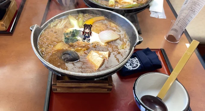お昼の味噌煮込みうどんッス #きゃん視中