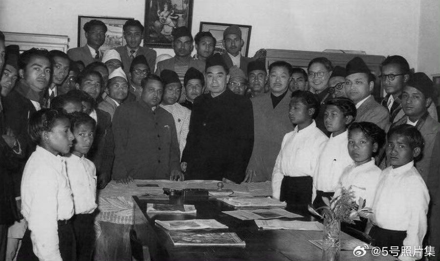 anekarebeccaraj's tweet photo. 68 years ago today( Jan 26, 1957), Chinese Premier Zhou Enlai, the first Chinese leader to visit Nepal after PRC was established,  visited an orphanage in Kathmandu and donated Rs. 50,000. Afterward, Zhou visited Anandakuti Vidhyapeeth and Swyambhunath Temple. https://t.co/9WzzTLyCc6