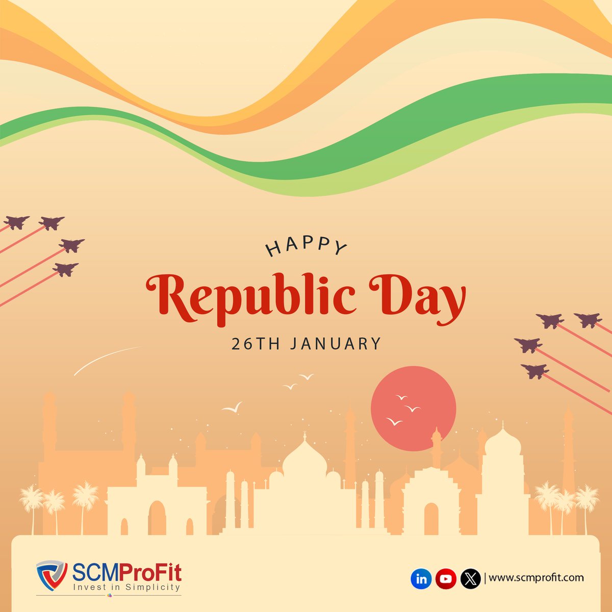 SCMProFit_'s tweet photo. Wishing you and your family a Happy Republic Day 2025.

#republicday #india #republicdayindia #happyrepublicday https://t.co/UK0wQpiFhM