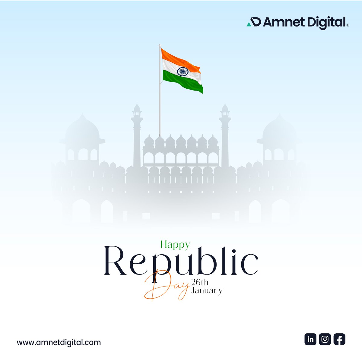 Happy Republic Day!
Today, we honor the enduring spirit of freedom, unity, and resilience.
76 years of progress, pride, and the shared journey of building a brighter, stronger future. ✨

#RepublicDayIndia  #RepublicDay