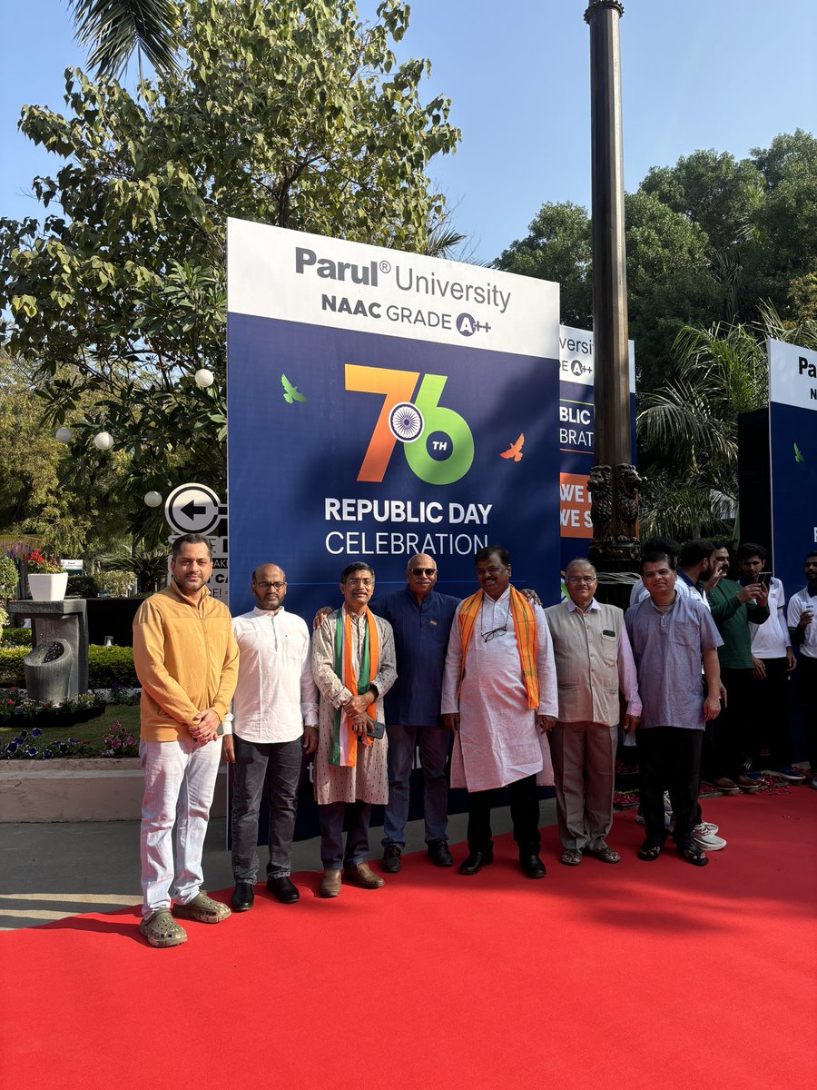 drhemantt's tweet photo. “On this Republic Day, let’s honor our nation’s spirit and the wisdom of Ayurveda. At Parul University’s Faculty of Ayurveda, we’re driving Ayurveda into mainstream medicine through research, outreach, and innovation. Together, let’s build a healthier India. Jai Hind! 🇮🇳 #Republc https://t.co/8Azex2suZW