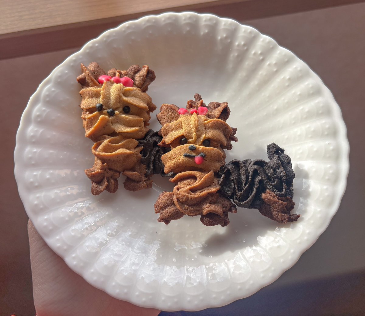 choco_rei_te's tweet photo. ヨークシャーテリアのクッキーを焼きました。 https://t.co/zSiaCJlFg6