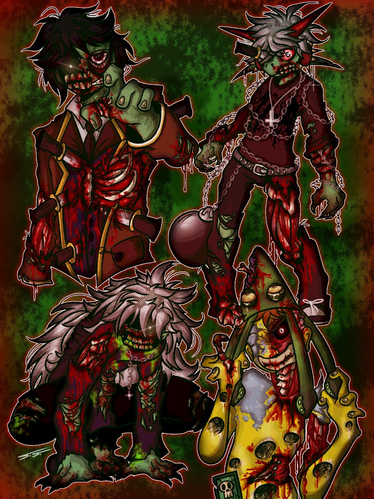 crispcrabs's tweet photo. TW! Gore ⚠ Finished with these piece, love it a bunch! 🧟‍♂️🩸 
.
.
.
#zombie #zombieart #zombieartwork #gorewarning #goreart #blood #artwork #art #roblox #robloxoc #robloxart https://t.co/K99iQvSCSF