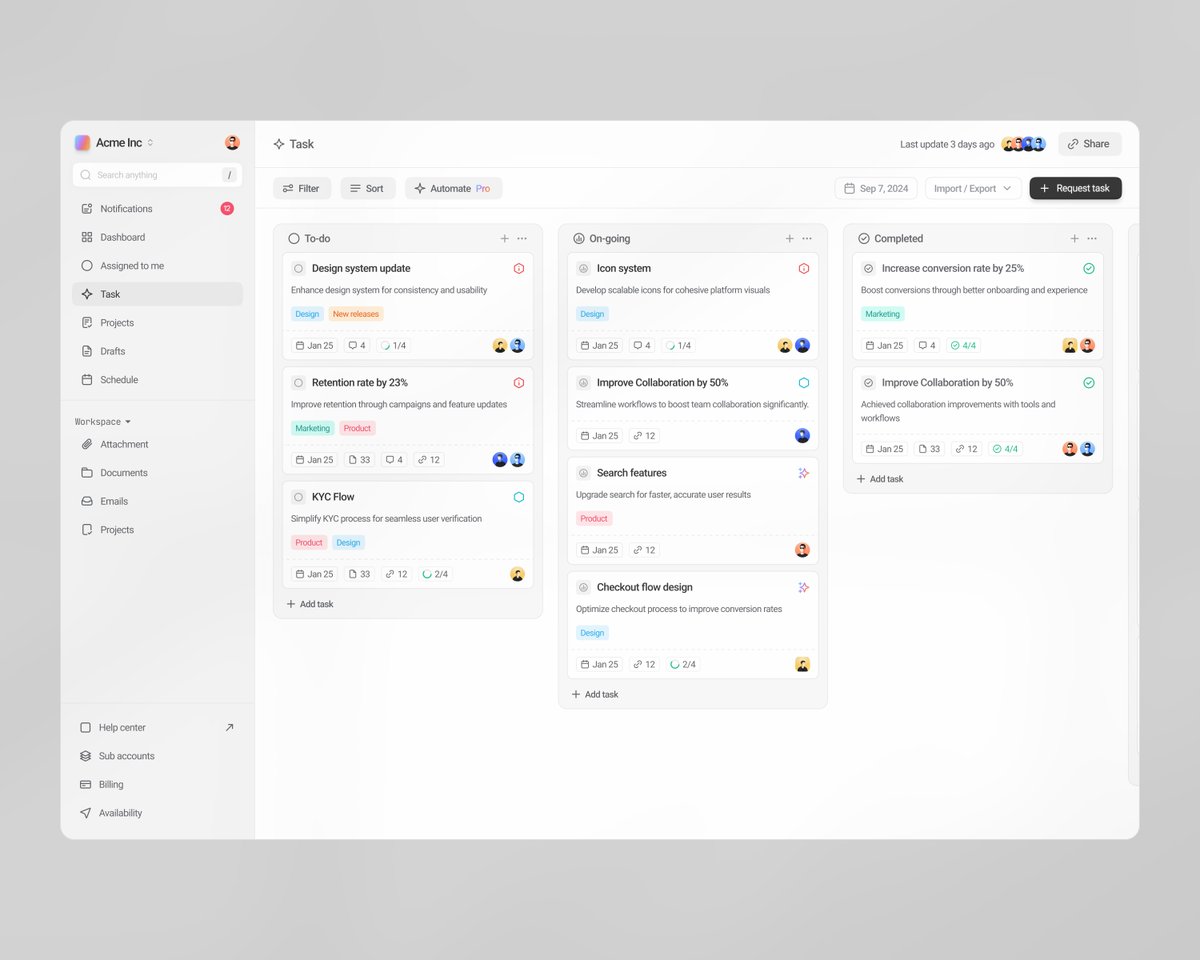 Project Management Interface Fullview 👀