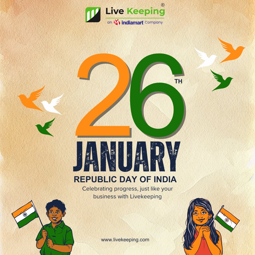 Livekeeping's tweet photo. Empowering MSMEs, empowering the nation. 🇮🇳 Happy Republic Day from Livekeeping!

#RepublicDayIndia #RepublicDay #republicday2025 #celebratingdemocracy #livekeeping https://t.co/9XUG6wNGE0