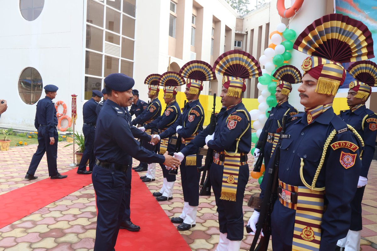 12bnndrf's tweet photo. On the occasion of #76thRepublicDay Sh. Manglemba Singh  (Offg. commandant) 12NDRF, Itanagar Unfurled the #NationalFlag  at #12NDRF BN HQ Hollongi, All Ranks joined the celebration alognwith families. https://t.co/O1Pn3ZuyA2