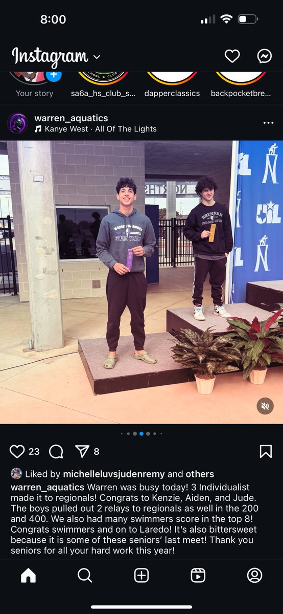 Our son Jude qualified for Regionals in the 200 IM and 2 relays!!! Warren Warriors going to Laredo 🏊‍♂️