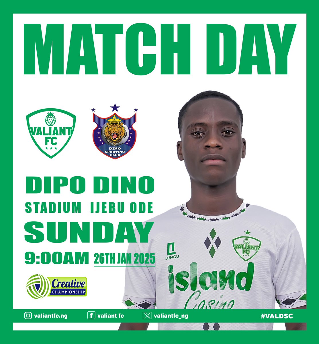 ValiantFC_ng's tweet photo. MATCH DAY!
๐ขโช #๐๐ฟ๐ฎ๐๐ฒ๐ฏ๐ผ๐๐ | #VALDSC https://t.co/pHjkbpEFgS
