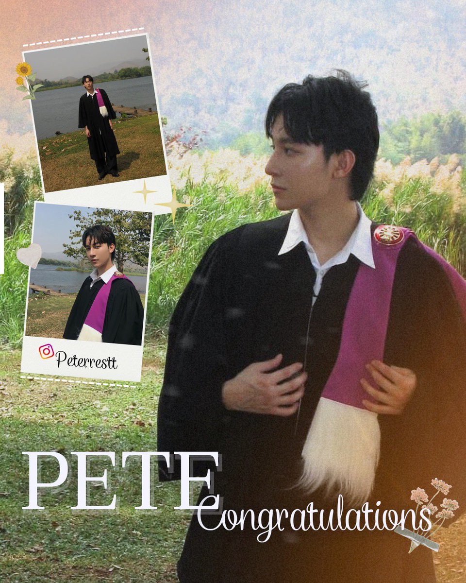 ✨Congratulations on your graduation.🎉

ขอแสดงความยินดีกับก้าวแรกของความสำเร็จของ <a href="/wachapete/">Pete Wacha</a> ด้วยน๊า💗 ขอให้ความสำเร็จในวันนี้ เป็นจุดเริ่มต้นที่ดีของความสำเร็จในอนาคตน๊าเจ้าพีท เก่งมากเลย ขอให้มีคนรักเพิ่มขึ้นเยอะๆเลยน๊า

#wachapete 
#peterrestt
#STARHUNTERENTERTAINMENT