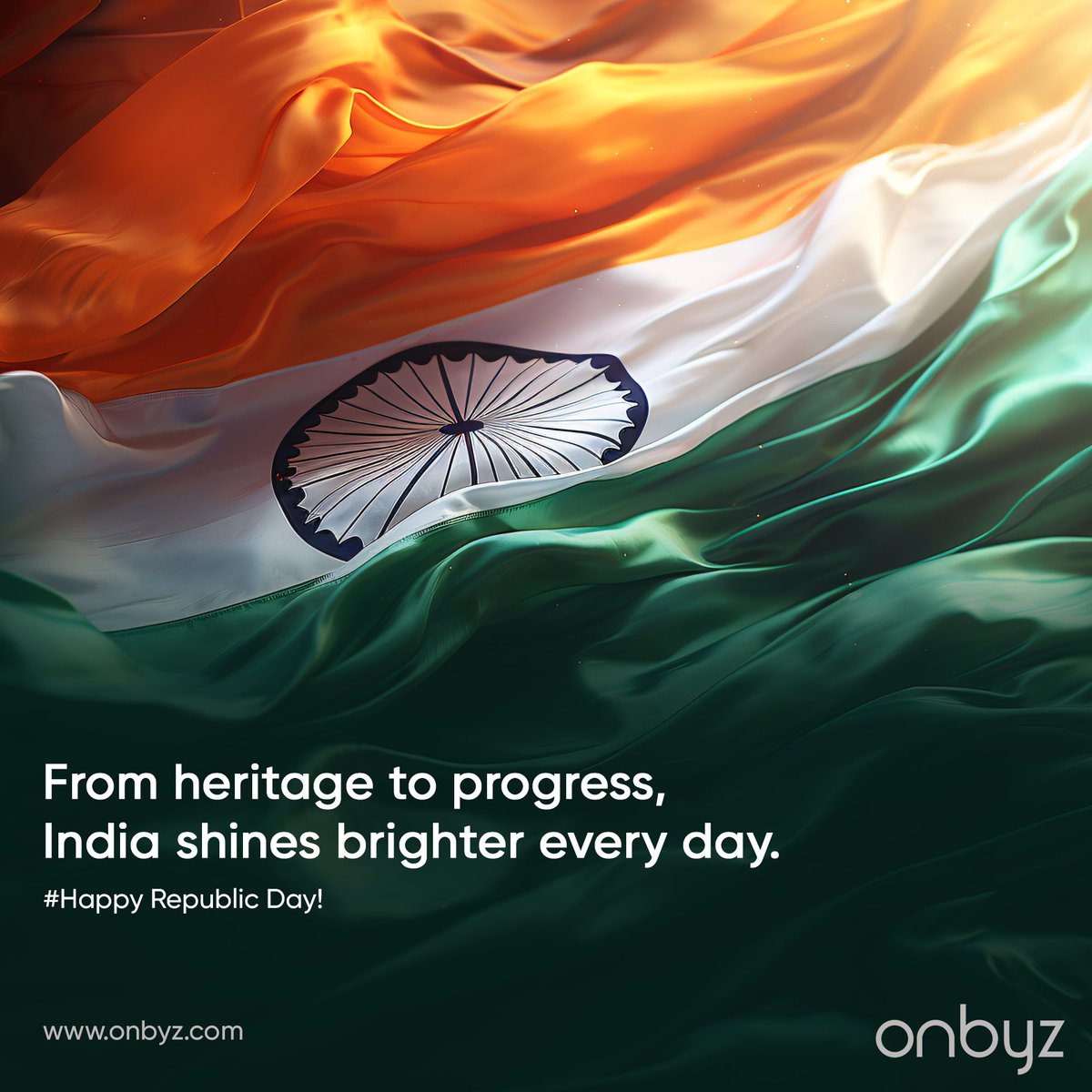 onbyz's tweet photo. Celebrating the spirit of India this Republic Day!From heritage to progress, our tricolor continues to inspire unity, pride, and growth. Let’s honor our journey and strive for a brighter tomorrow. 

#RepublicDay2025 #SwarnimBharat #HeritageAndProgress https://t.co/WxiwhXdgCg