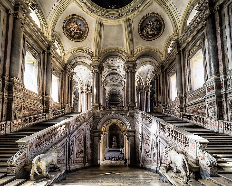 LaPaginaArte's tweet image. Luigi Vanvitelli, Reggia di Caserta, Scalone d'onore (Vestibolo d'ingresso), 1752-1845. Caserta.
