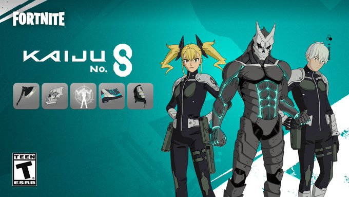 FORTBUCKSKING's tweet photo. Sorteo - una skin de Kaiju 8  el ganador puede elegir la skin que quiera  El sorteo termina el  27 de enero    Requisitos: • Seguir a:  @FORTBUCKSKING    • Dar Me Gusta y RT • Comenta Participo Mucha suerte   🎁 1 ganador  #Fortnite #kaiju8 #Kafka #kikoru #Reno https://t.co/d1kMiFUSBA