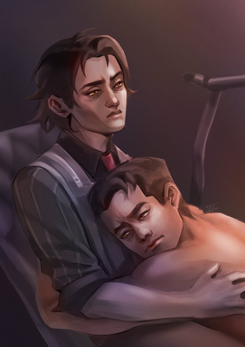 obsulyt's tweet photo. a lil hug is all we need #arcane #jayvik #arcanefanart #jayce #viktor https://t.co/RluPf3j8TT
