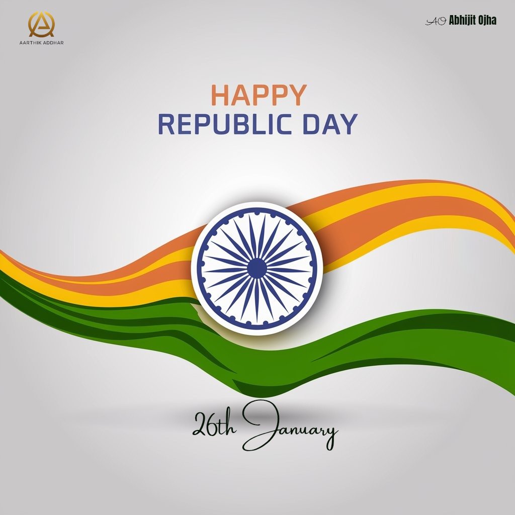 AarthikAddhar's tweet photo. Saluting the spirit of our nation on this Republic Day! 🇮🇳✨ Let's honor the values of democracy, freedom, and unity that make India incredible. 🌟 Jai Hind! 🫡

#RepublicDay2025 #JaiHind #IndianPride #TricolorVibes #26JanuaryCelebration #AarthikAddhar #abhijitojha https://t.co/5Xrkkuvywc