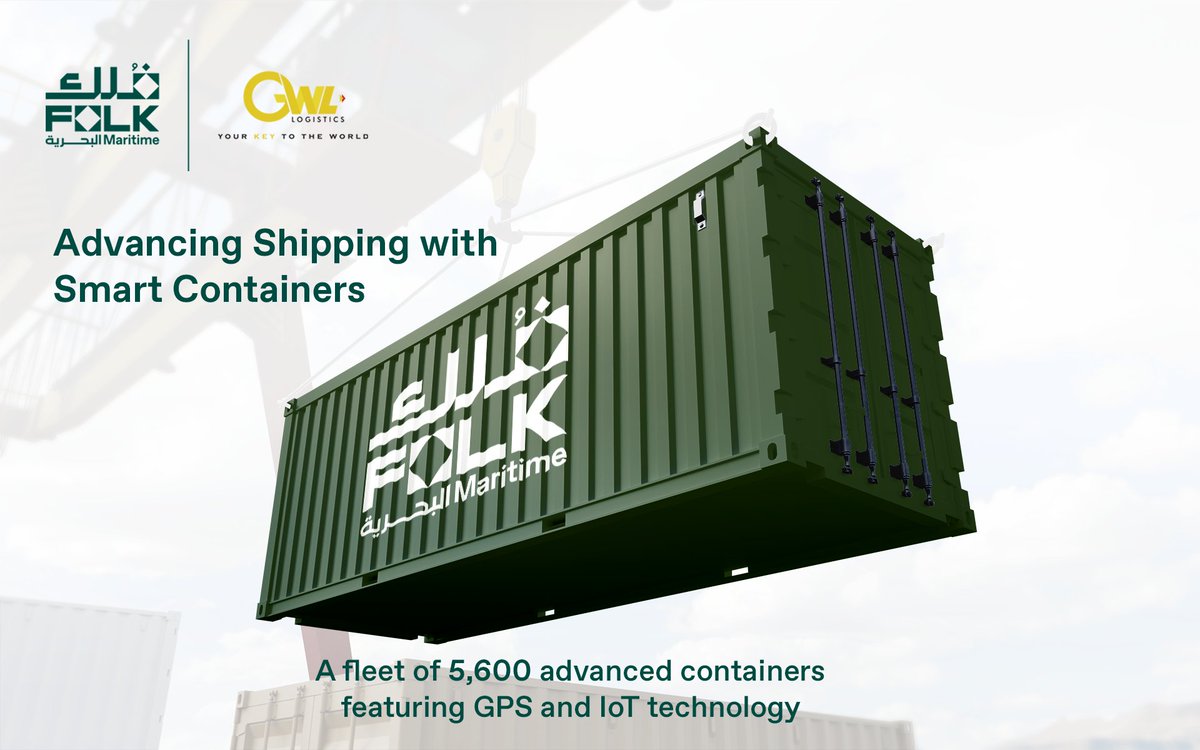 GWL_LOGISTICS's tweet photo. Golden Ways Logistics (GWL) and Folk Maritime introduce a fleet of 5,600 advanced containers featuring GPS and IoT technology.
For bookings and inquiries:
yazan.alalfi@gwl.com.jo
#GoldenWaysLogistics #FolkMaritime #SmartContainers #InnovativeShipping #LogisticsExcellence https://t.co/Fxr8ddWdKg