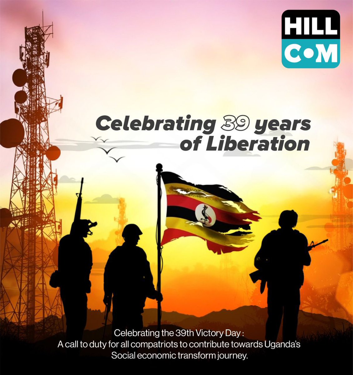 HillcomEA's tweet photo. A salute to the heroes who paved the way for Uganda’s transformation. Let’s continue building a stronger, united, and prosperous nation

#HillComEA #NRMat39  #NRMLiberationDay https://t.co/AmbIHTkTto