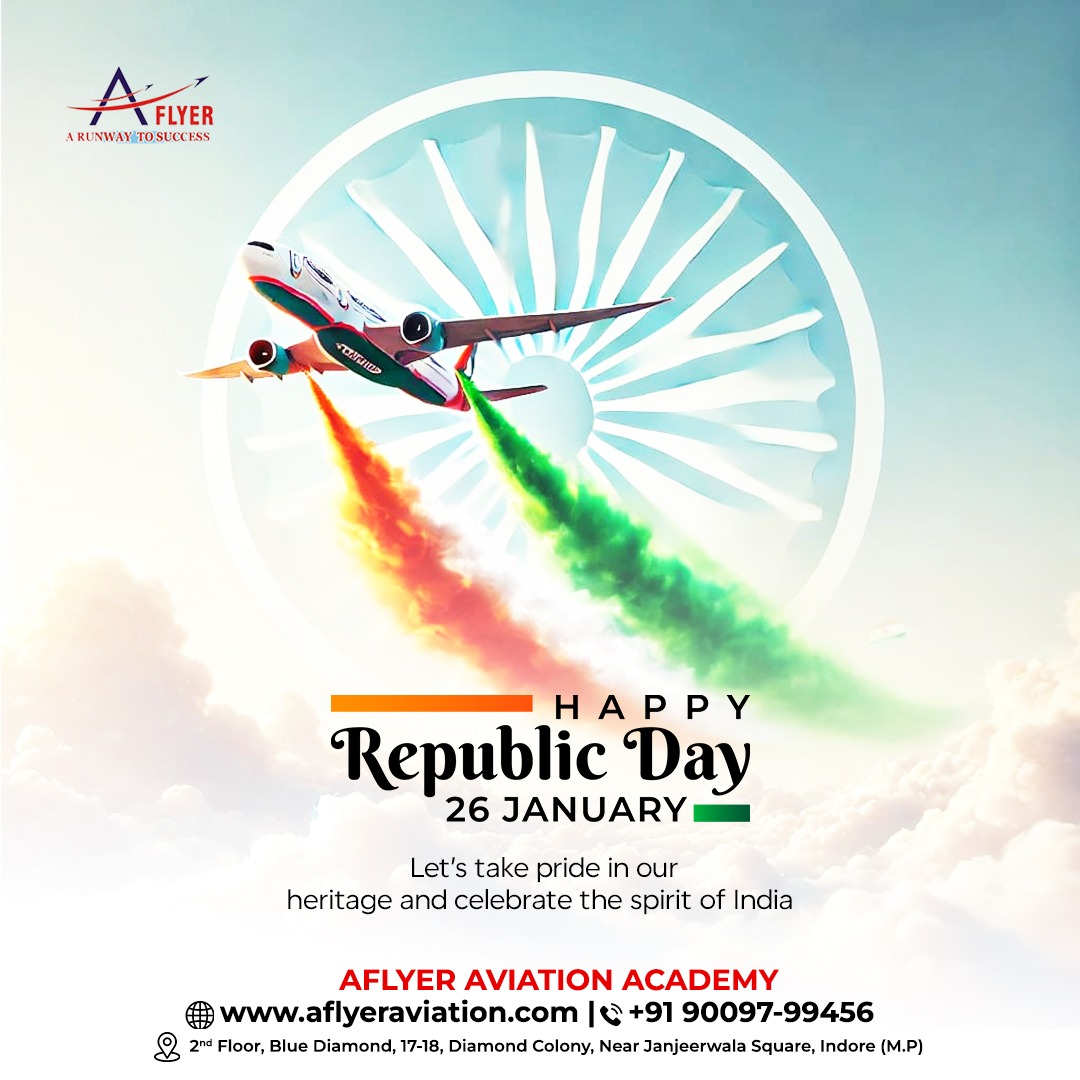 AflyerI's tweet photo. Happy Republic Day 2025! Let us come together to celebrate the spirit of unity, liberty, and democracy that makes India truly incredible.
Aflyer Aviation Institute
📱+91 90097 99456
https://t.co/utzRMRkVTr

#RepublicDay #HappyRepublicDay #happyrepublicday2025 #IndiaUtsav https://t.co/HiYH9K9fYS
