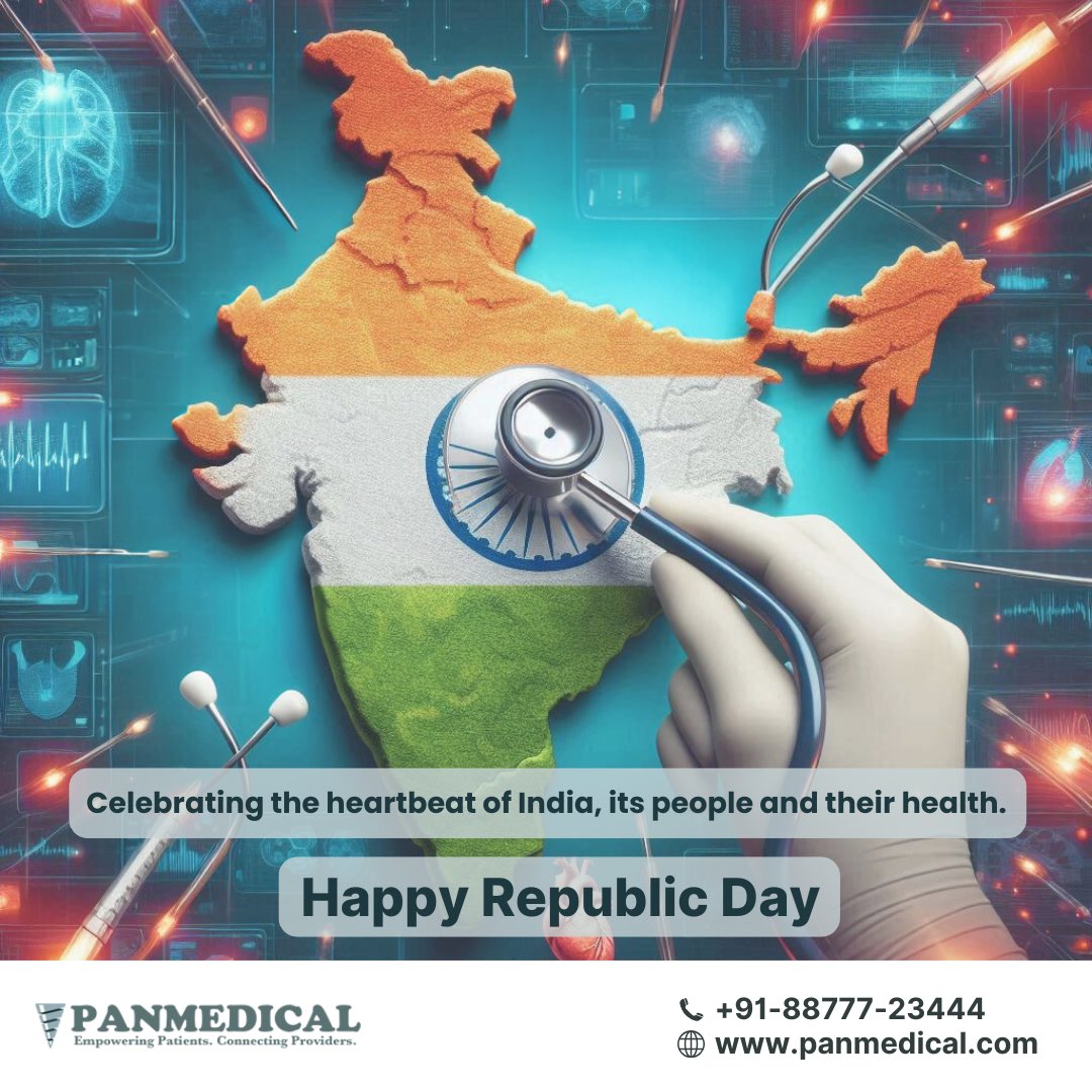 panmedical1's tweet photo. This Republic Day, let’s pledge to care for our greatest asset, our health!♥️ Wishing everyone a very happy Republic Day.
Jai Hind!🇮🇳

#HappyRepublicDay #RepublicDay2025 #HealthIsWealth #HealthyIndia #Panmedical #VirtualCare https://t.co/Of7V35hvdt
