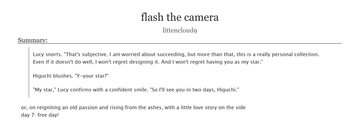 #bsd #bsdladiesweek2025 #higulucy #higuchiichiyou #lucymaudmontgomery

👗 [G] 9.6k || higulucy fashion and models AU
👗 written for day 7 of <a href="/bsdladiesweek/">bsd ladies week</a> : free day!

archiveofourown.org/works/62497504