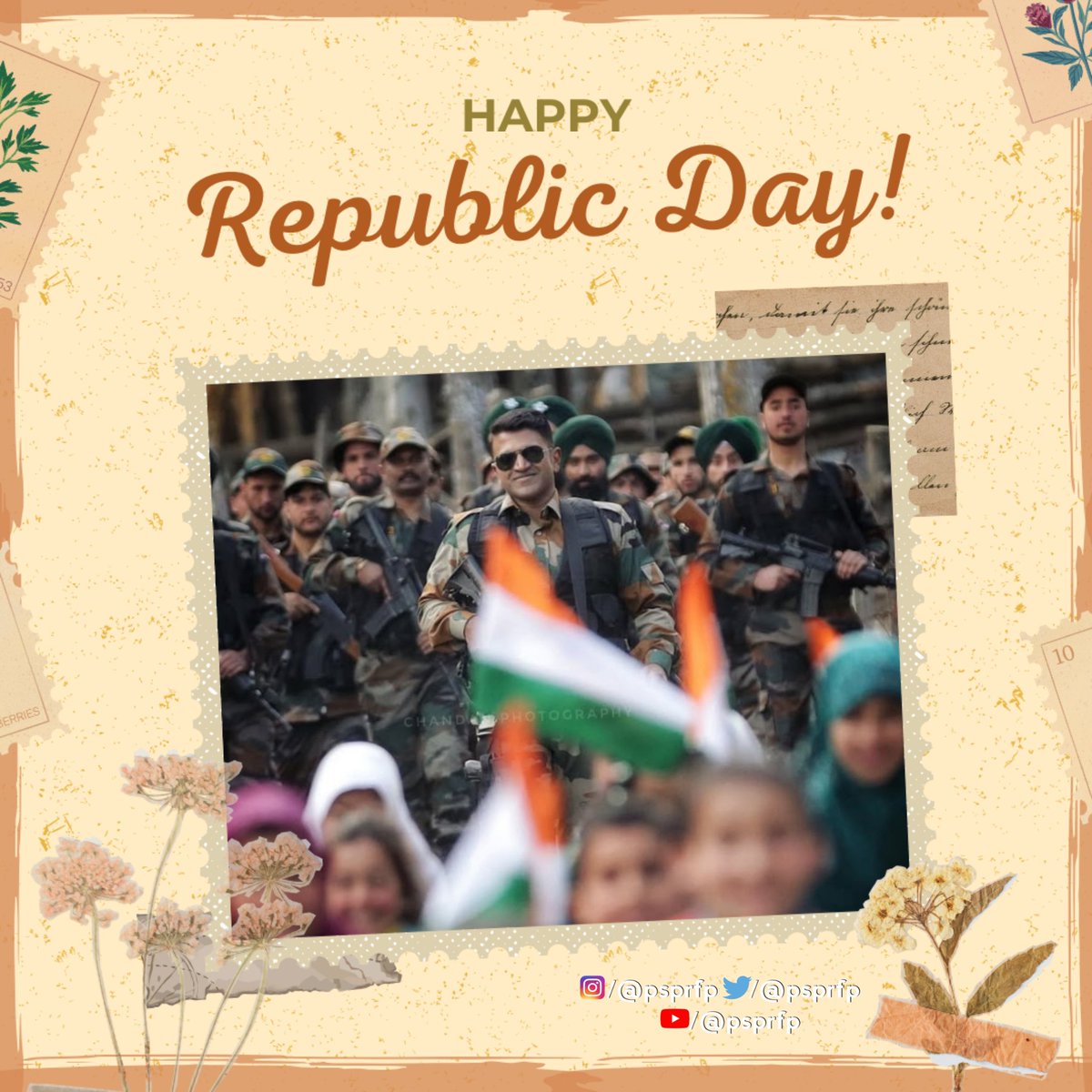 psprfp's tweet image. ಎಲ್ಲರಿಗೂ ಗಣರಾಜ್ಯೋತ್ಸವದ ಹಾರ್ದಿಕ ಶುಭಾಶಯಗಳು! 🇮🇳✨

#TheRajkumars #PuneethRajkumar #PSPRFP