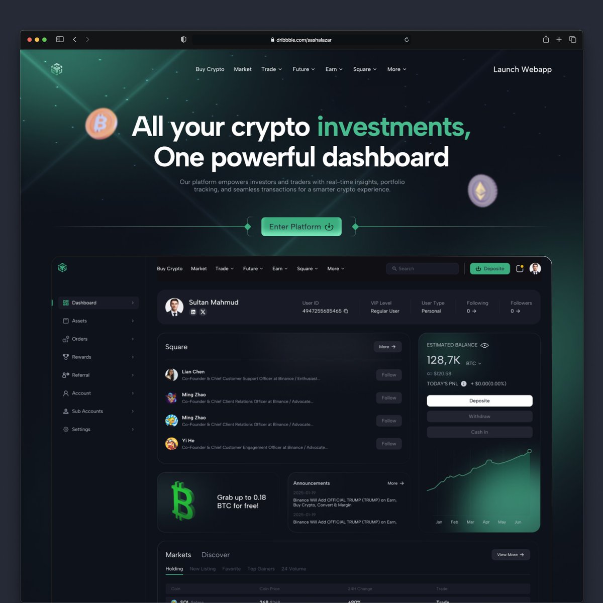 SultanMahmudS17's tweet image. Crypto Investment, website ui
#BlockchainDesign 
#CryptoDashboard
#FinanceUI
#TokenizedAssets
#DarkModeUI
#BlockchainDesign
#InvestmentPlatform