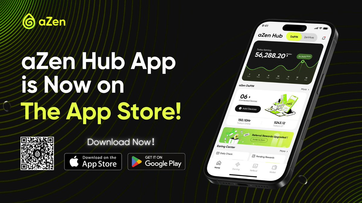 🔥 It's Official! aZen Hub is Now Live on the Apple App Store! 📲

🌟 Your ultimate gateway to the DePIN revolution is here! With aZen Hub, you’re not just participating—you’re earning. 💰
🎯 Earn $aZen rewards effortlessly as Proof of Contribution by sharing your computing