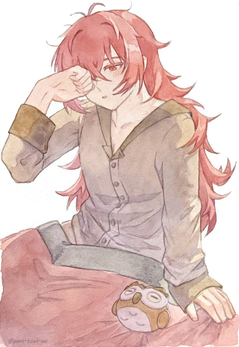 paintool_sai's tweet photo. #ディルック まとめ　soft #diluc collection #watercolor
 #traditionalart #透明水彩 https://t.co/LuaLtUTSaK